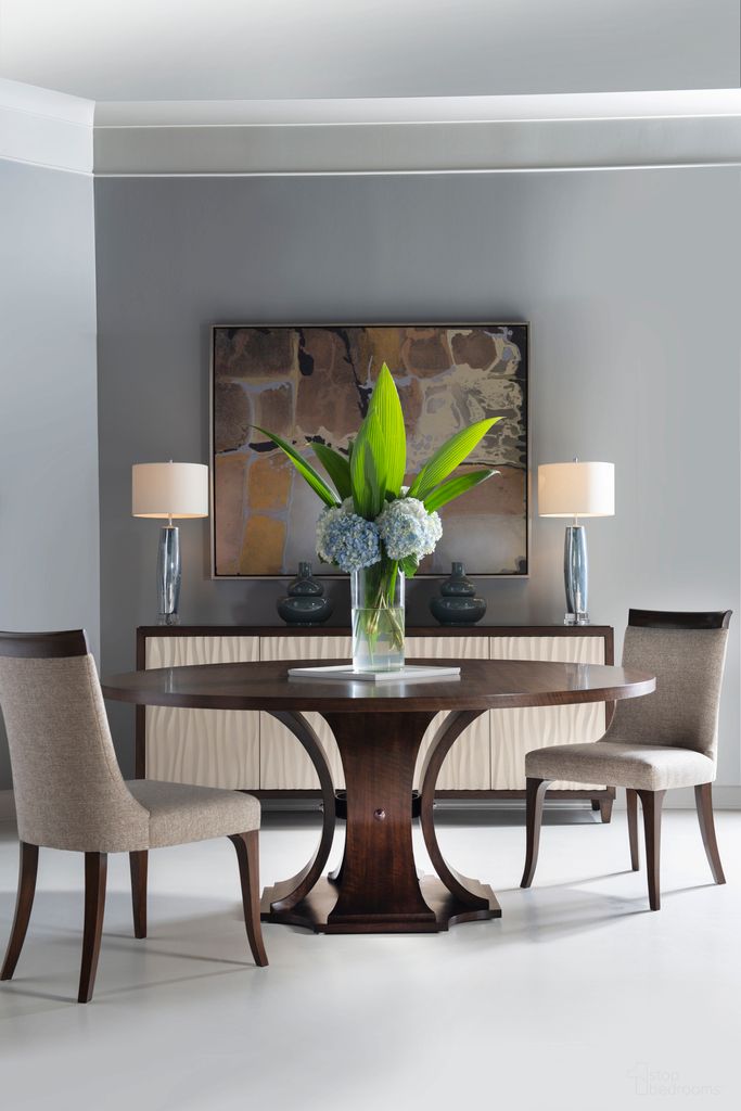 Sanford Round Dining Room Set In Brunette