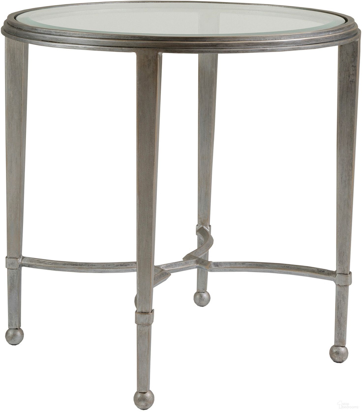 The appearance of Metal Designs Sangiovese Round End Table In Argento designed by Artistica Home in the industrial interior design. This argento piece of furniture  was selected by 1StopBedrooms from Metal Designs Collection to add a touch of cosiness and style into your home. Sku: 2011-950-46. Material: Metal.