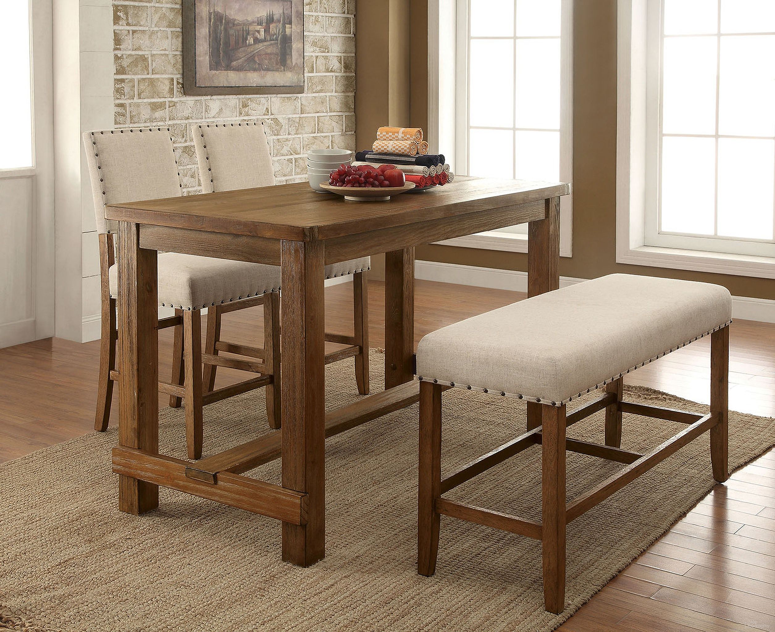 Sania Natural Tone Counter Height Dining Room Set