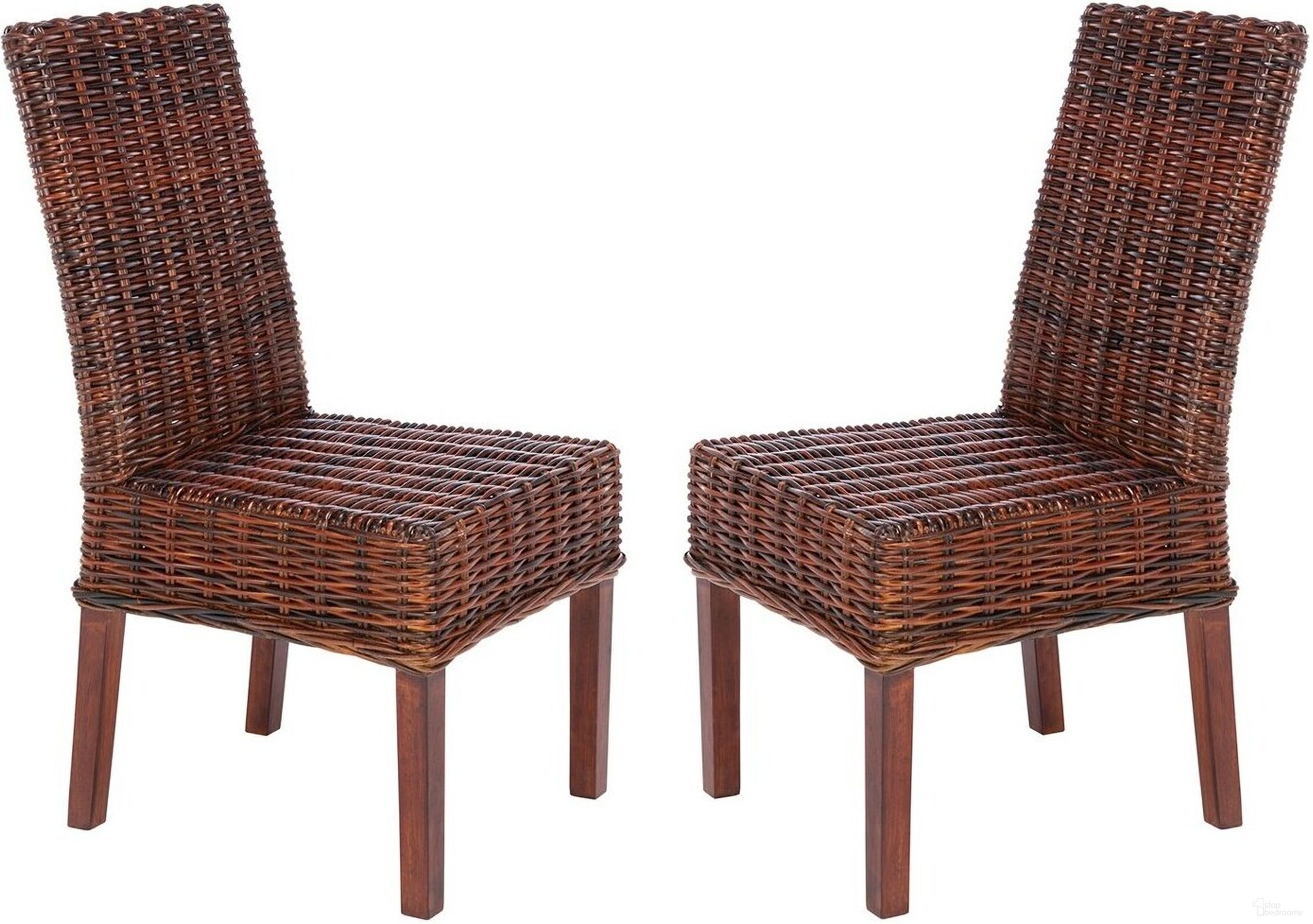 The appearance of Sanibel Light Brown Rattan Side Chair Set of 2 designed by Safavieh in the transitional interior design. This antique walnut piece of furniture was selected by 1StopBedrooms from Sanibel Collection to add a touch of cosiness and style into your home. Sku: FOX6504C-SET2. Material: Rattan. Chair Type: Side Chair.