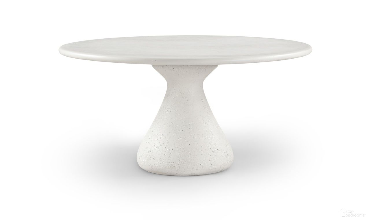 The appearance of Sano 60 Inch Concrete Indoor and Outdoor Dining Table In Cream designed by Meridian in the modern / contemporary interior design. This cream piece of furniture  was selected by 1StopBedrooms from Sano Collection to add a touch of cosiness and style into your home. Sku: 77041Cream-DT60 Box 1/2 (Top);77041Cream-DT60 Box 2/2 (Base). Table Base Style: Pedestal. Table Top Shape: Round. Material: Concrete. Size: 60".