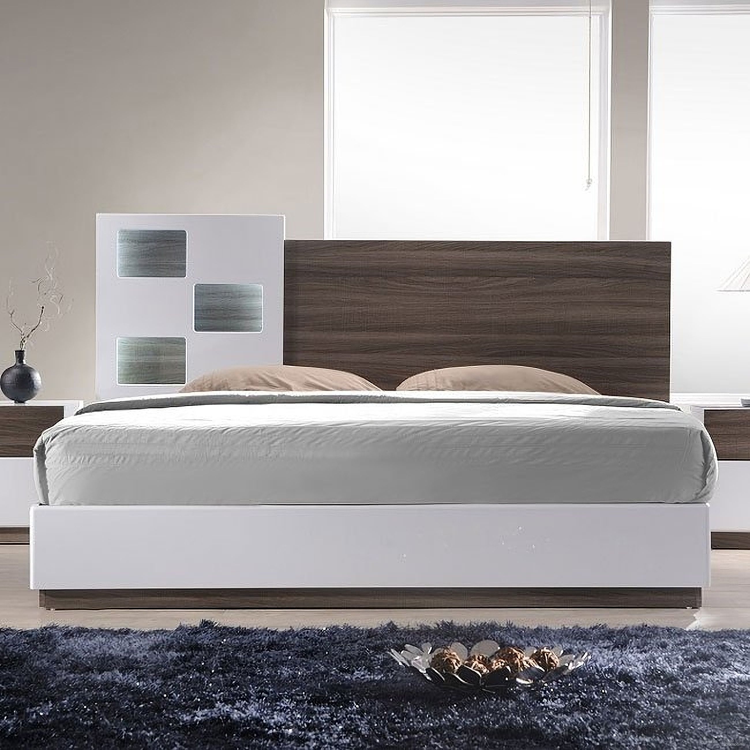 The appearance of Sanremo A Queen Platform Bed designed by J&M in the modern / contemporary interior design. This white piece of furniture  was selected by 1StopBedrooms from Sanremo Collection to add a touch of cosiness and style into your home. Sku: 180231-Q. Bed Type: Platform Bed. Material: Wood. Bed Size: Queen.