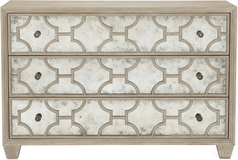 The appearance of Santa Barbara 3 Drawer Chest designed by Bernhardt in the modern / contemporary interior design. This sandstone piece of furniture  was selected by 1StopBedrooms from Santa Barbara Collection to add a touch of cosiness and style into your home. Sku: 385116. Material: Wood.