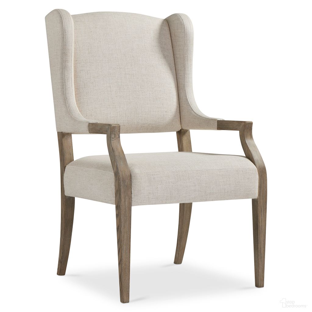 The appearance of Santa Barbara Dining Arm Chair designed by Bernhardt in the traditional interior design. This sandstone piece of furniture  was selected by 1StopBedrooms from Santa Barbara Collection to add a touch of cosiness and style into your home. Sku: 385542. Material: Fabric. Chair Type: Arm Chair.