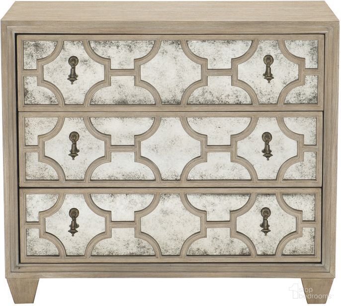 The appearance of Santa Barbara Mirrored Nightstand designed by Bernhardt in the modern / contemporary interior design. This sandstone piece of furniture  was selected by 1StopBedrooms from Santa Barbara Collection to add a touch of cosiness and style into your home. Sku: 385232. Material: Wood.