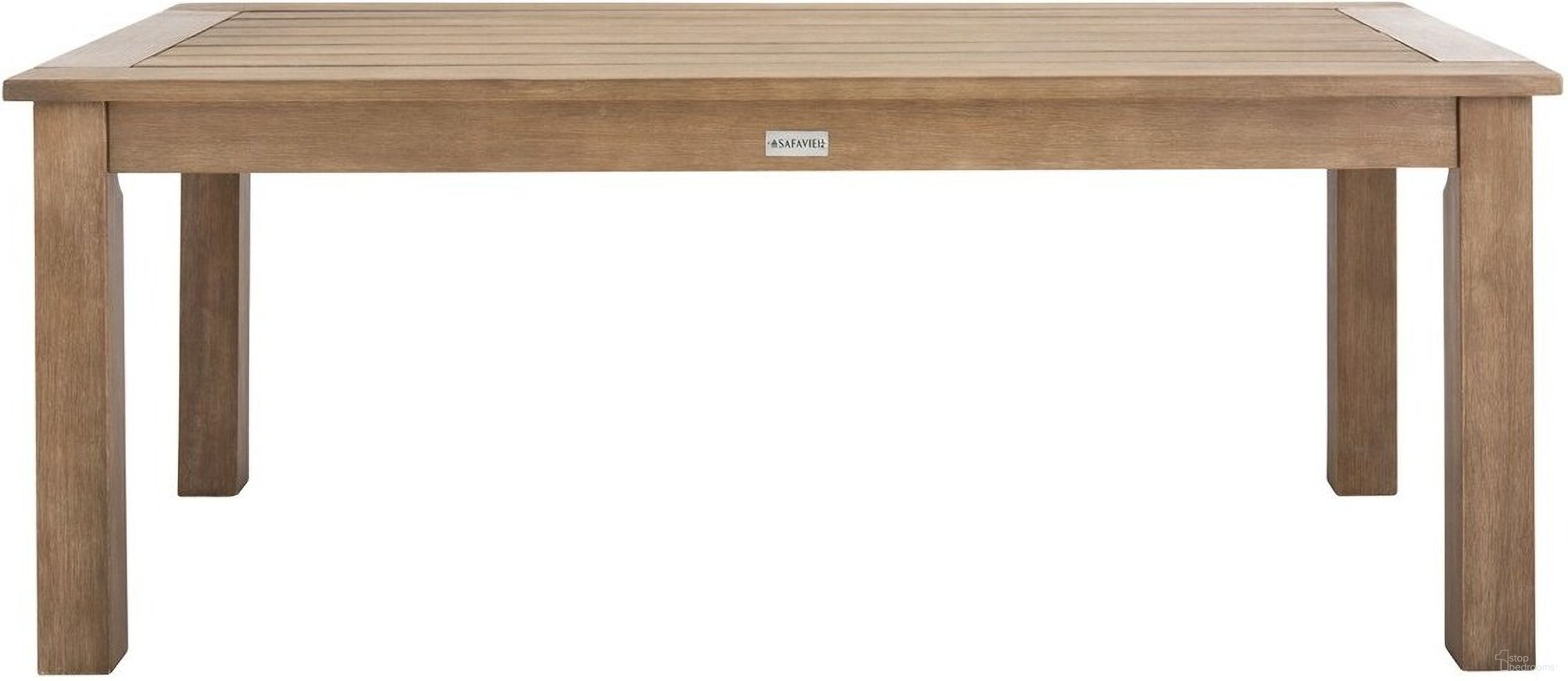 The appearance of Santa Cruz Patio Coffee Table In Natural designed by Safavieh Couture in the modern / contemporary interior design. This natural piece of furniture  was selected by 1StopBedrooms from Santa Collection to add a touch of cosiness and style into your home. Sku: CPT1016A. Material: Wood. Table Top Shape: Rectangular.