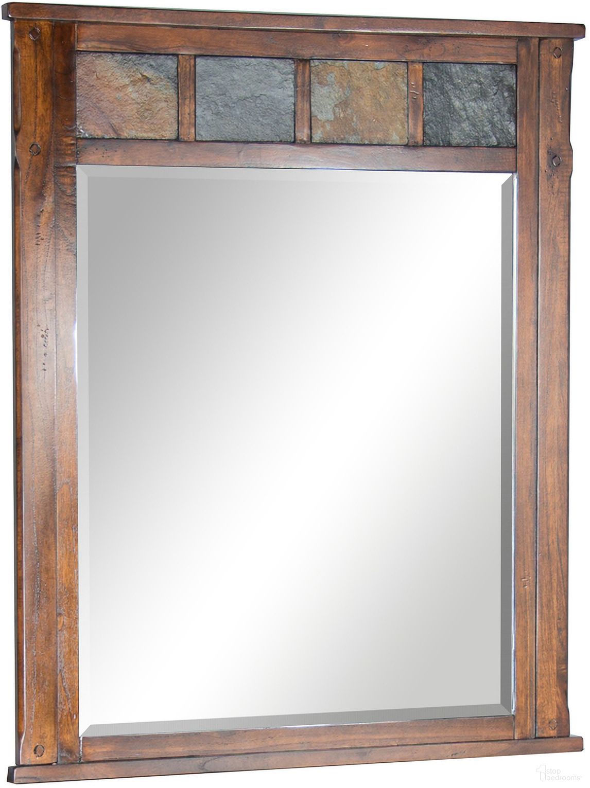 The appearance of Santa Fe Dark Chocolate Petite Mirror designed by Sunny Designs in the traditional interior design. This dark chocolate piece of furniture  was selected by 1StopBedrooms from Santa Fe Collection to add a touch of cosiness and style into your home. Sku: 2334DC-M. Material: Solid Wood.