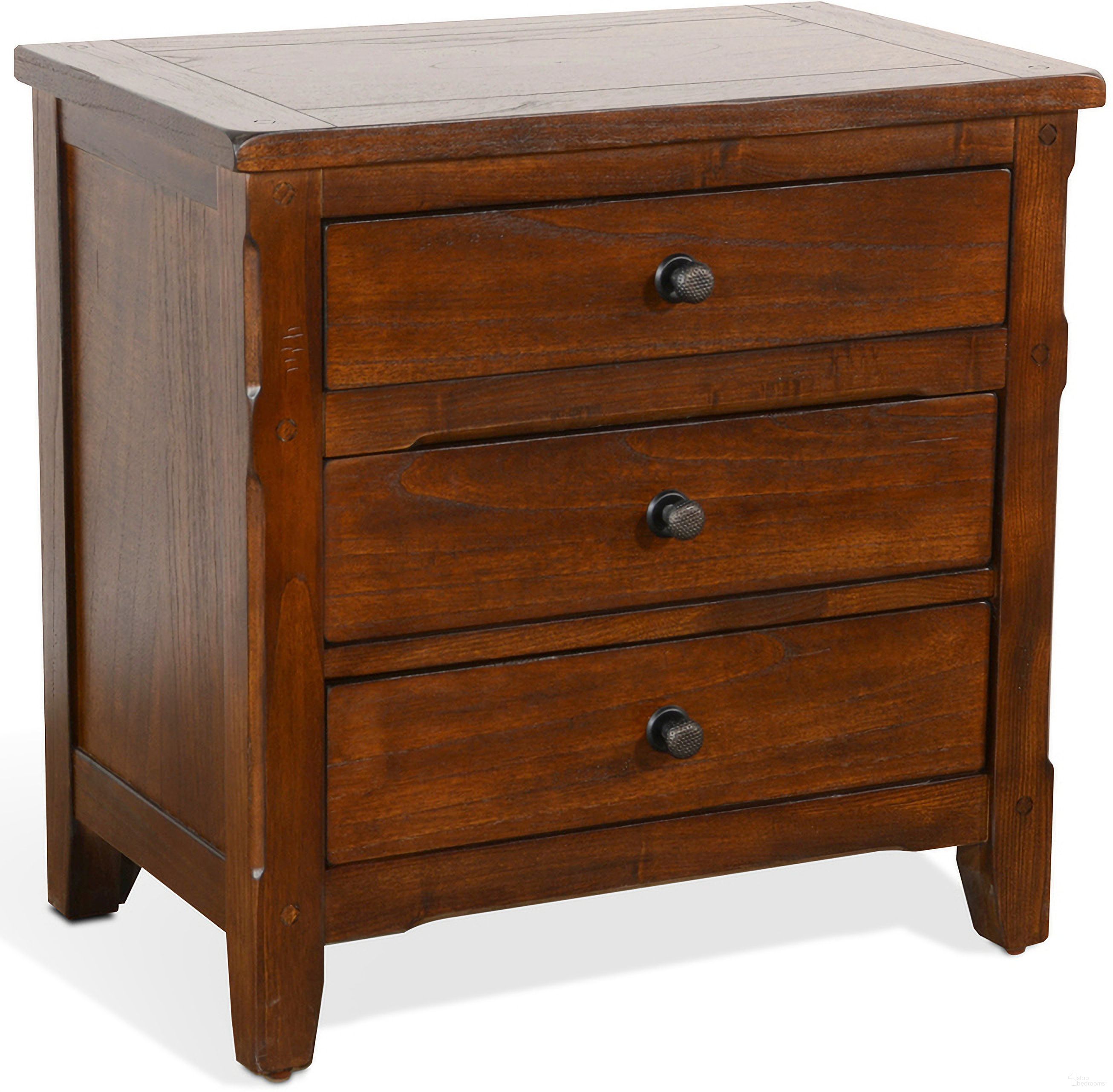 The appearance of Santa Fe Nightstand In Dark Chocolate designed by Sunny Designs in the traditional interior design. This dark chocolate piece of furniture was selected by 1StopBedrooms from Santa Fe Collection to add a touch of cosiness and style into your home. Sku: 2334DC-N. Material: Solid Wood.
