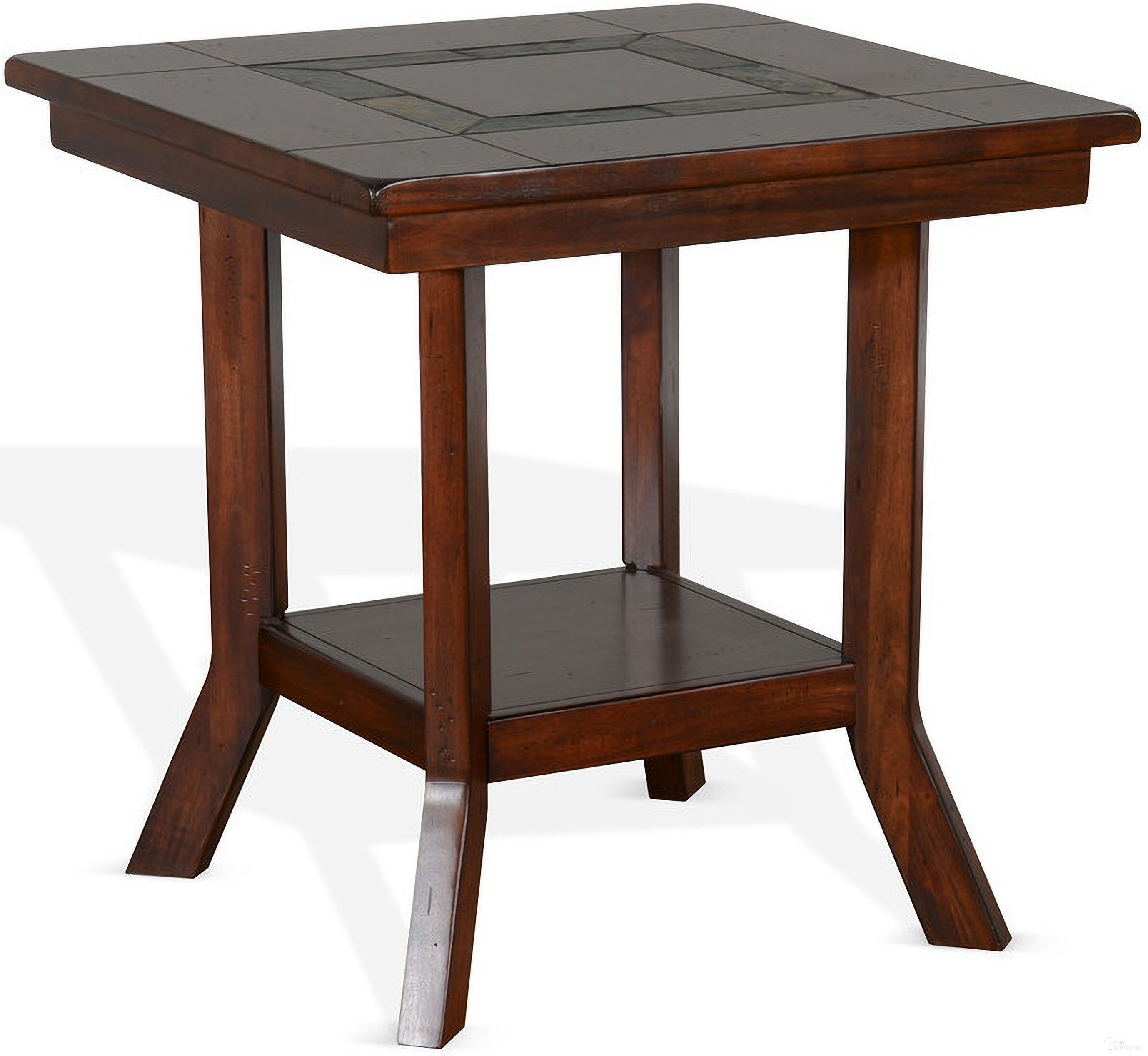 The appearance of Santa Fe End Table In Dark Brown designed by Sunny Designs in the traditional interior design. This dark chocolate piece of furniture  was selected by 1StopBedrooms from Santa Fe Collection to add a touch of cosiness and style into your home. Sku: 3175DC2-E. Material: Solid Wood.
