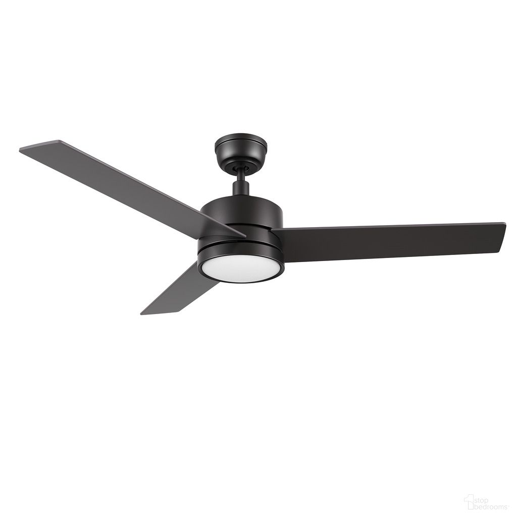 Santana 52 Inch 3-Blade Ceiling Fan with LED Light and Wall Control In Black