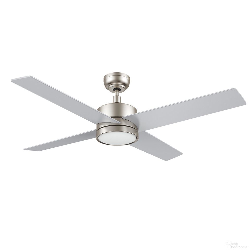 Santana 52 Inch 4-Blade Ceiling Fan with LED Light and Remote In Brushed Nickel and Silver