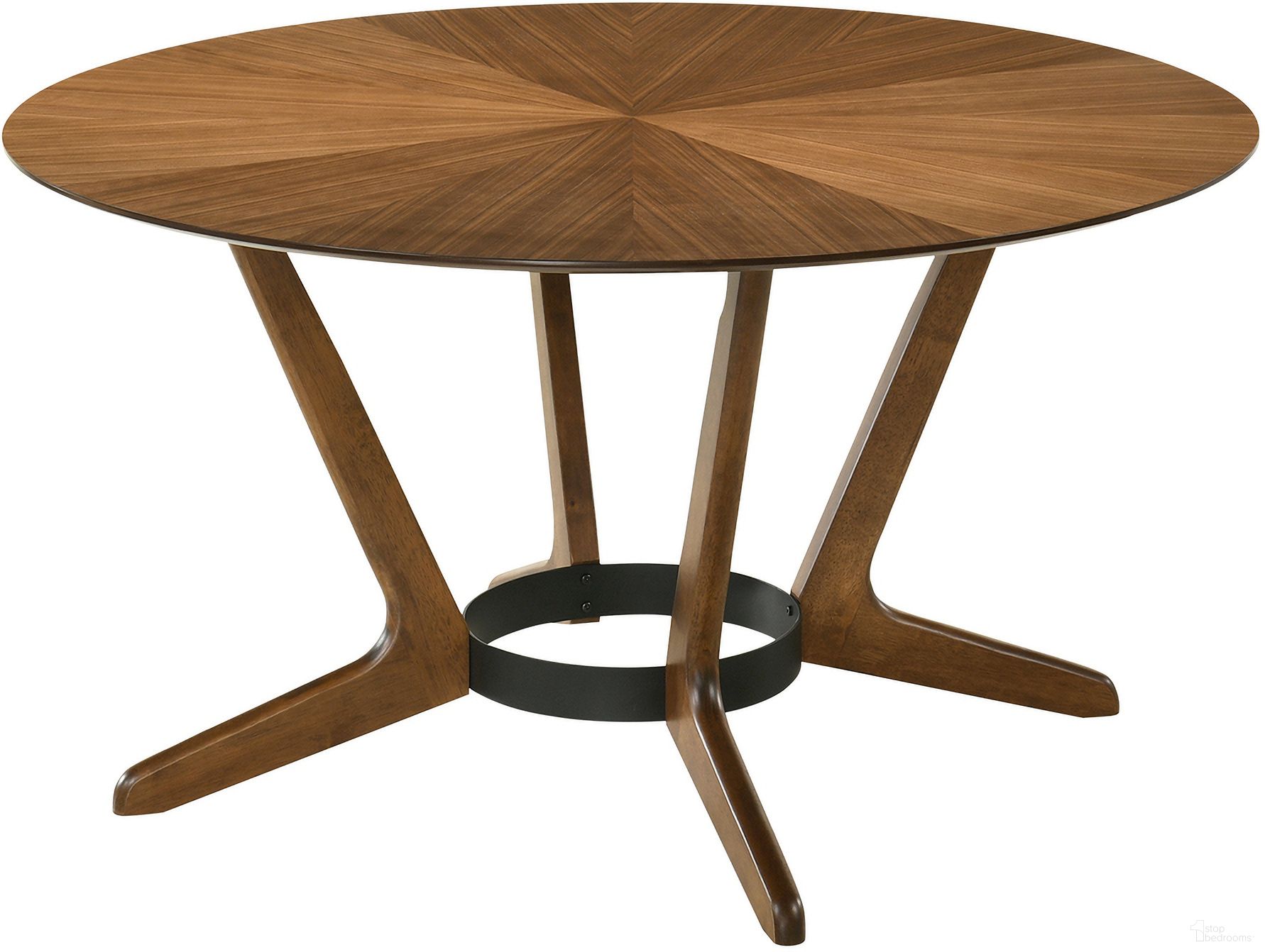 The appearance of Santana Round Wood Dining Table In Brown designed by Armen Living in the transitional interior design. This brown piece of furniture was selected by 1StopBedrooms from Santana Collection to add a touch of cosiness and style into your home. Sku: LCSATBLWA. Table Base Style: Legs. Table Top Shape: Round. Material: Wood. Size: 58".