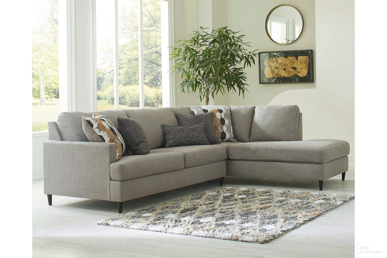 Santasia 2-Piece Sectional with RAF Chaise In Granite