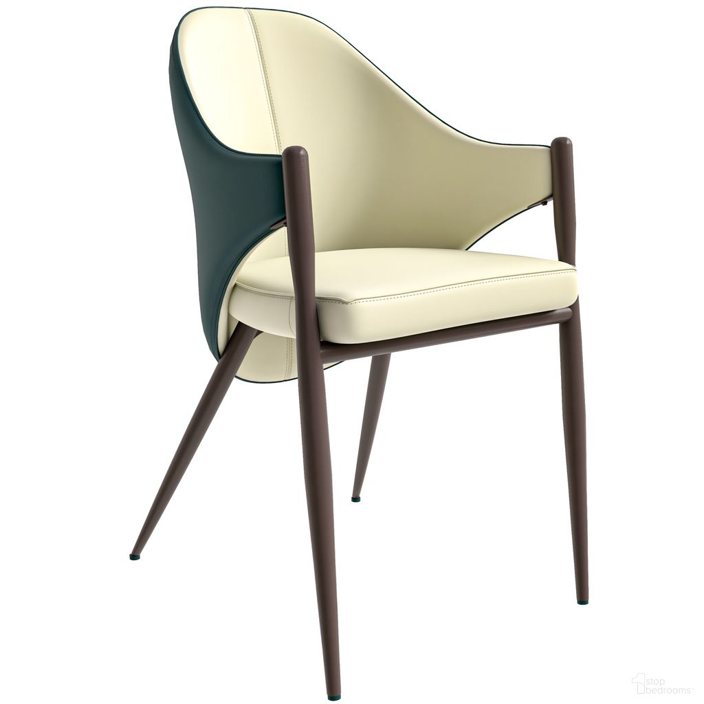 The appearance of Sante Modern Dining Chair In Cream and Green designed by LeisureMod in the modern / contemporary interior design. This cream and green piece of furniture was selected by 1StopBedrooms from Sante Collection to add a touch of cosiness and style into your home. Sku: SC53CRDG. Material: Leather. Chair Type: Arm Chair.