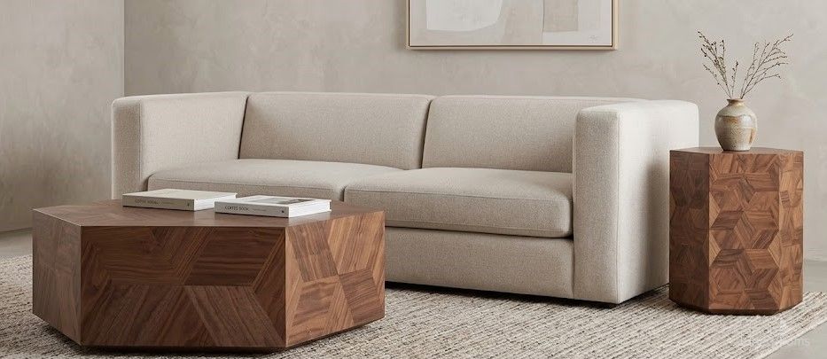 Santiago Occasional Table Set In Natural Walnut