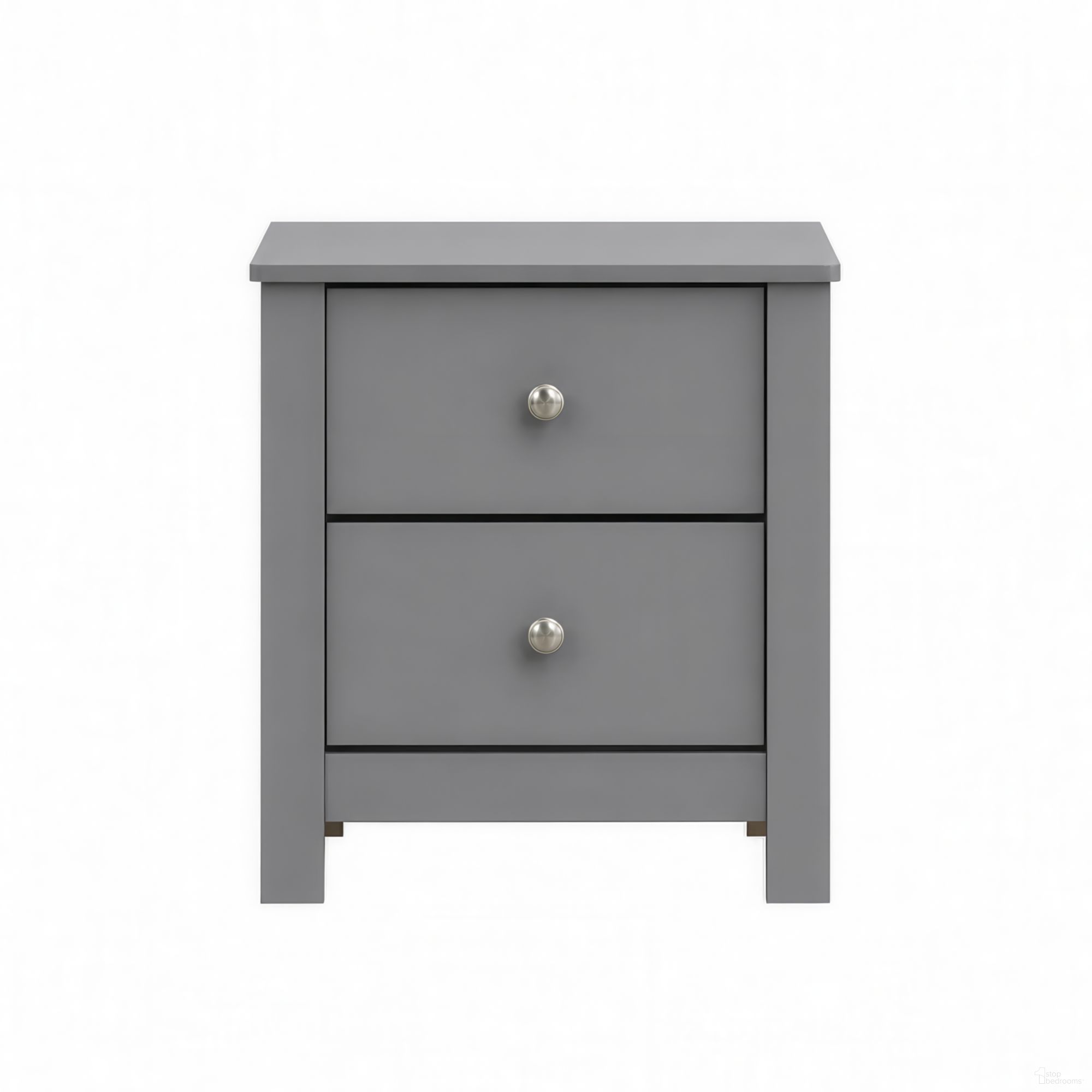 Santino 2-Drawer Nightstand In Grey