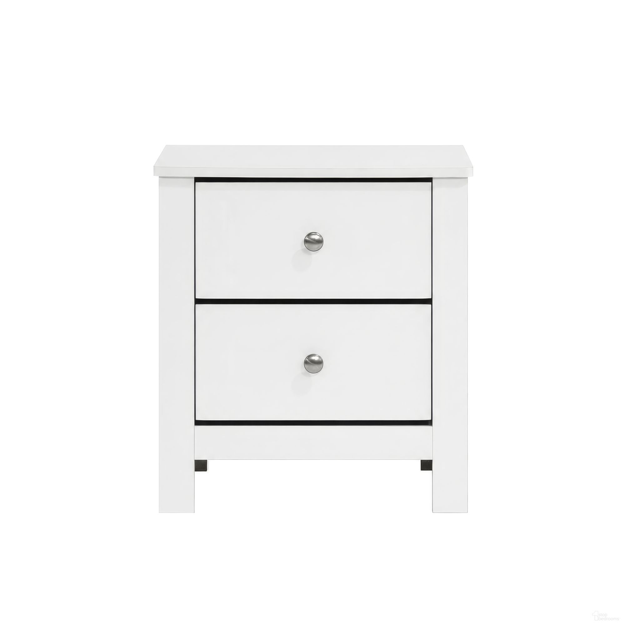 Santino 2-Drawer Nightstand In White