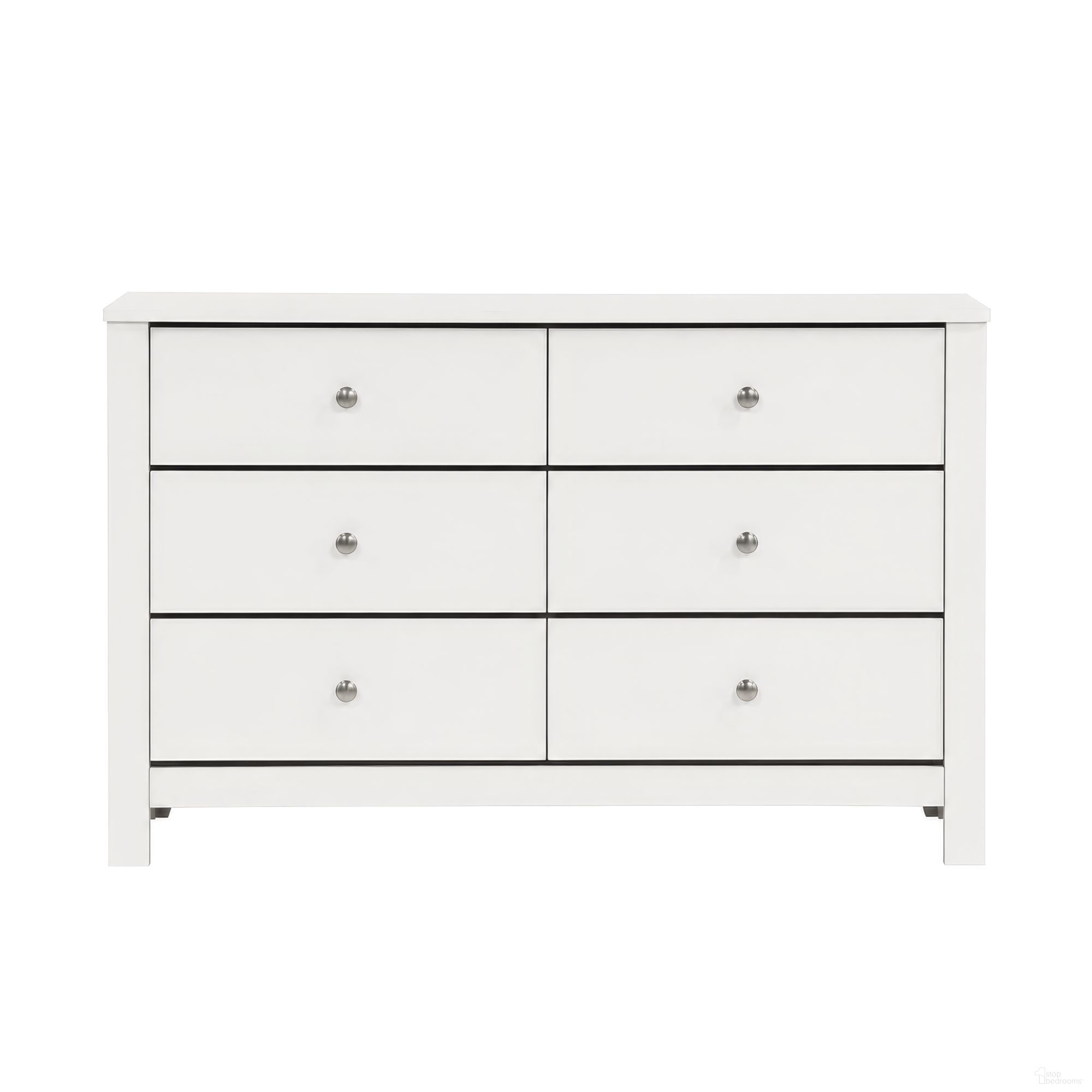 Santino 6-Drawer Dresser In White
