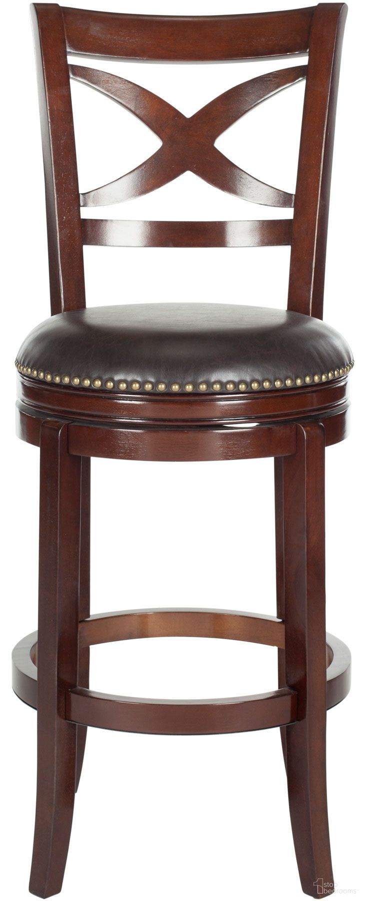 The appearance of Santino Sierra Brown Bar Stool with Brown Seat designed by Safavieh in the modern / contemporary interior design. This brown piece of furniture  was selected by 1StopBedrooms from Santino Collection to add a touch of cosiness and style into your home. Sku: FOX7013A. Material: Iron.