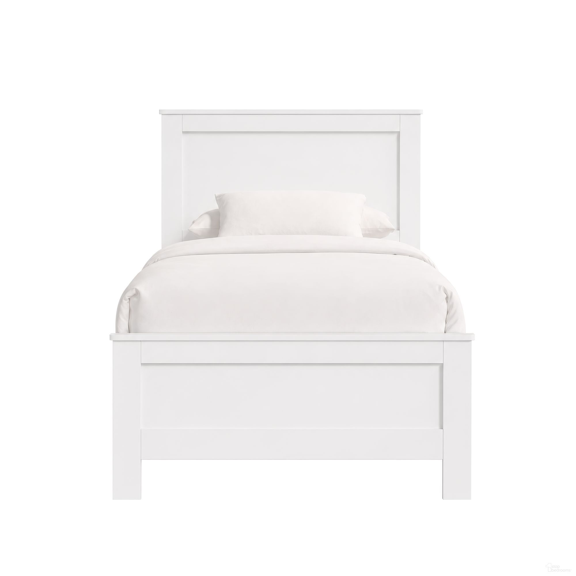 Santino Twin Panel Bed In White
