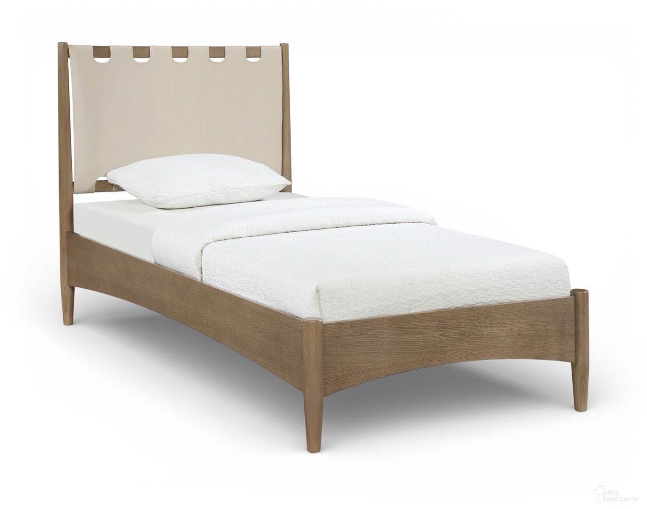 The appearance of Santos Vegan Leather Headboard and Wood Twin Bed In Beige designed by Meridian in the modern / contemporary interior design. This beige piece of furniture was selected by 1StopBedrooms from Santos Collection to add a touch of cosiness and style into your home. Sku: B1265Beige-T Box 1/2 (Headboard / Footboard);B1265Beige-T Box 2/2 (Rails / Slats / Legs / Hardware). Bed Type: Platform Bed. Bed Size: Twin. Material: Pine Wood.