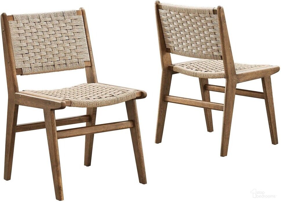 The appearance of Saoirse Woven Rope Wood Dining Side Chair In Natural Walnut designed by Modway in the modern / contemporary interior design. This natural walnut piece of furniture was selected by 1StopBedrooms from Saoirse Collection to add a touch of cosiness and style into your home. Sku: EEI-6545-WAL-NAT. Material: Rubberwood. Chair Type: Side Chair.