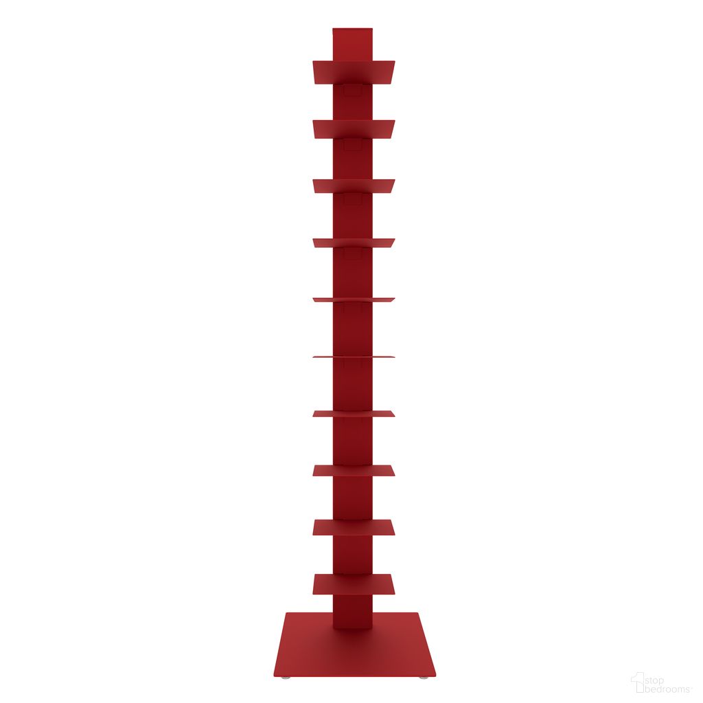 Sapiens 60 Inch Bookcase Tower In Red
