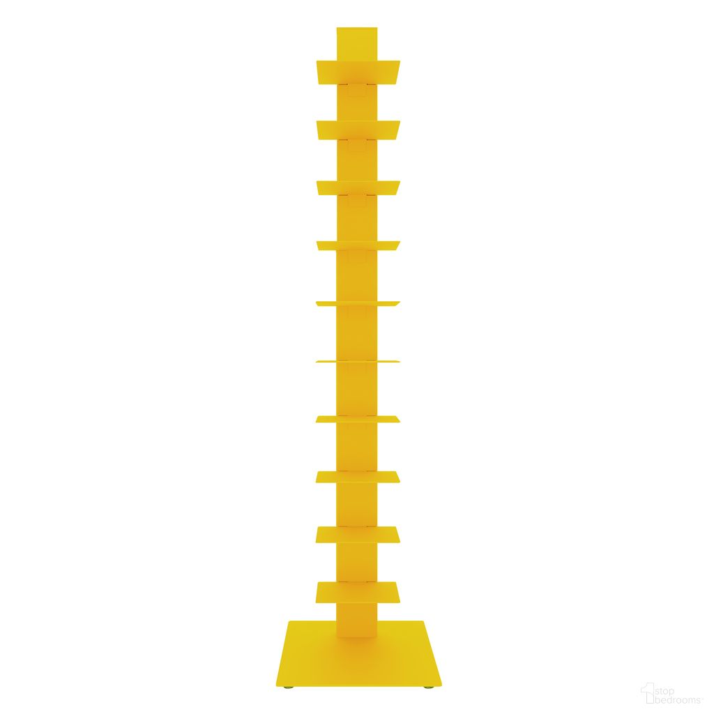Sapiens 60 Inch Bookcase Tower In Yellow