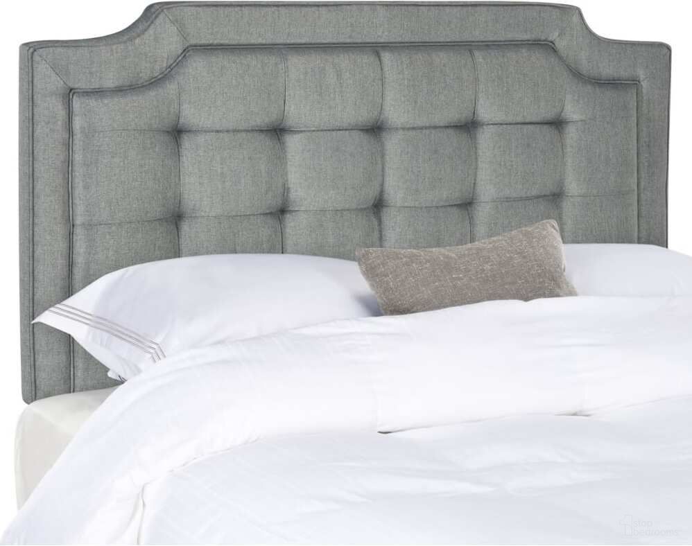 The appearance of Sapphire Grey Tufted Linen King Headboard designed by Safavieh in the modern / contemporary interior design. This grey piece of furniture  was selected by 1StopBedrooms from Sapphire Collection to add a touch of cosiness and style into your home. Sku: MCR4047B-K. Bed Size: King. Material: Iron.