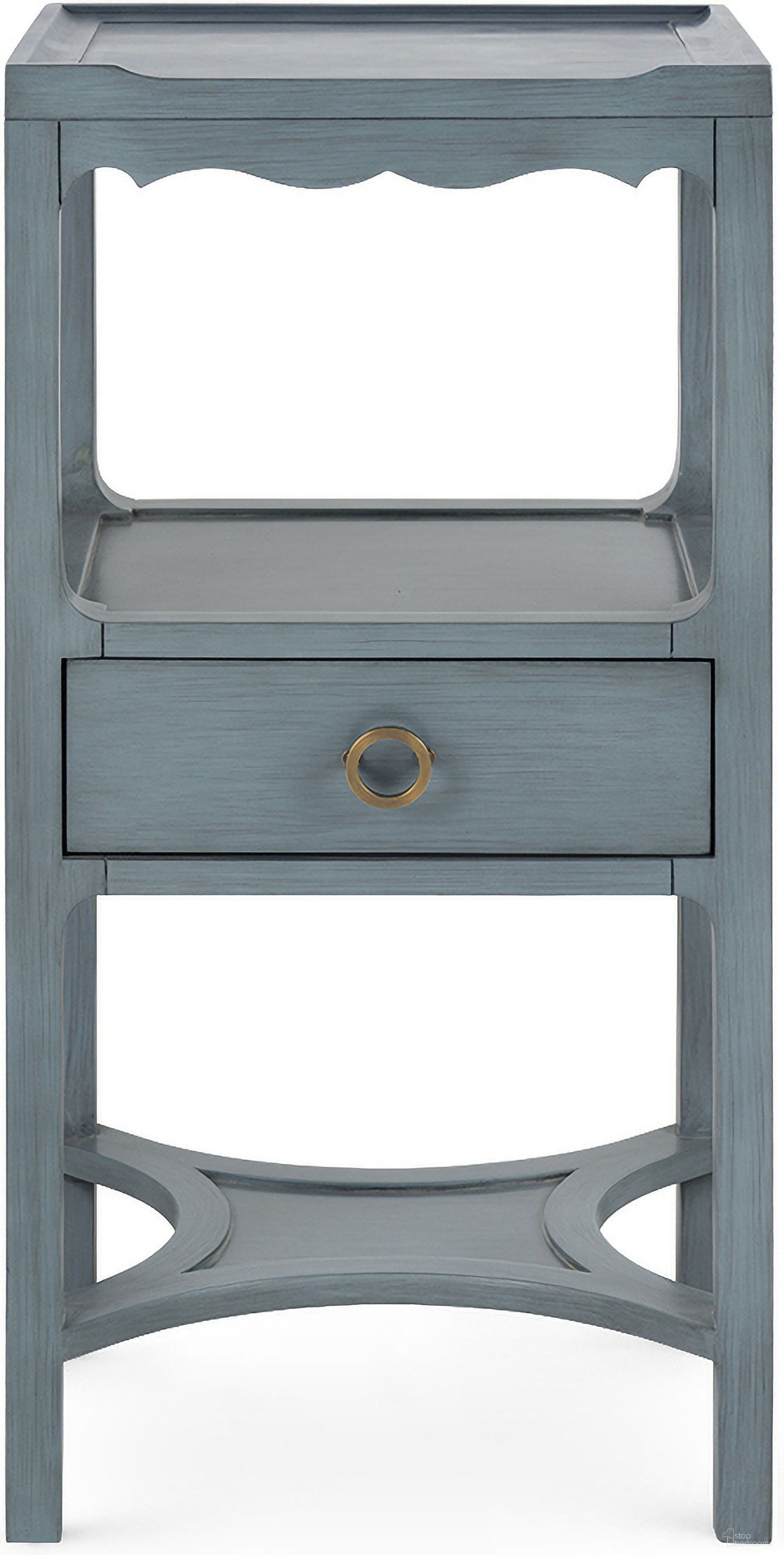 The appearance of Sara 1-Drawer End Table In Foggy Horizon designed by Villa & House in the transitional interior design. This foggy horizon piece of furniture  was selected by 1StopBedrooms from Sara Collection to add a touch of cosiness and style into your home. Sku: SAR-110-8810-884. Material: Acacia.