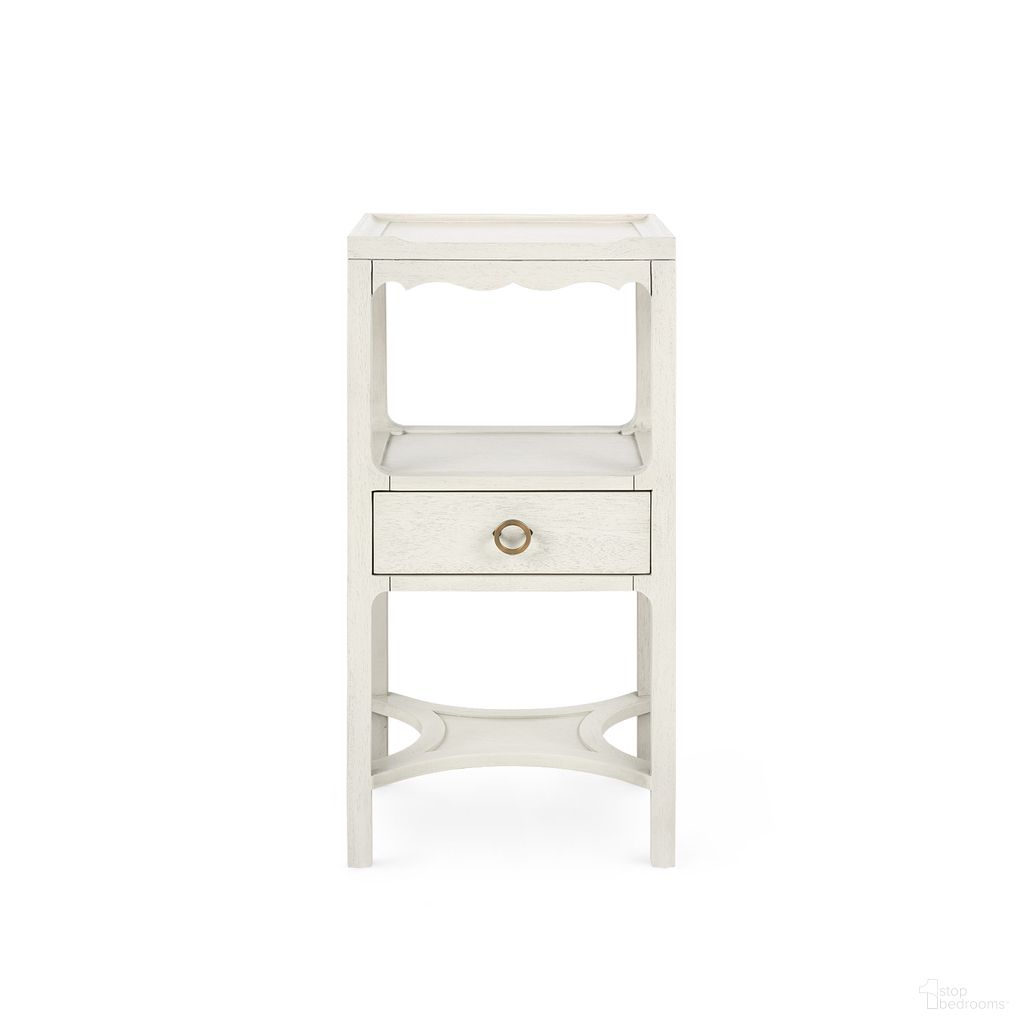 The appearance of Sara 1-Drawer End Table In Sailcloth Sheen designed by Villa & House in the transitional interior design. This sailcloth sheen piece of furniture  was selected by 1StopBedrooms from Sara Collection to add a touch of cosiness and style into your home. Sku: SAR-110-9540-884. Material: Acacia.