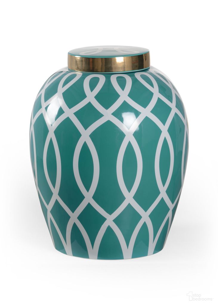 The appearance of Sarah Ginger Jar - Alexandrite In Gold and Green designed by Chelsea House in the modern / contemporary interior design. This gold and green piece of furniture  was selected by 1StopBedrooms from Shayla Copas Collection to add a touch of cosiness and style into your home. Sku: 384903. Material: Ceramic.