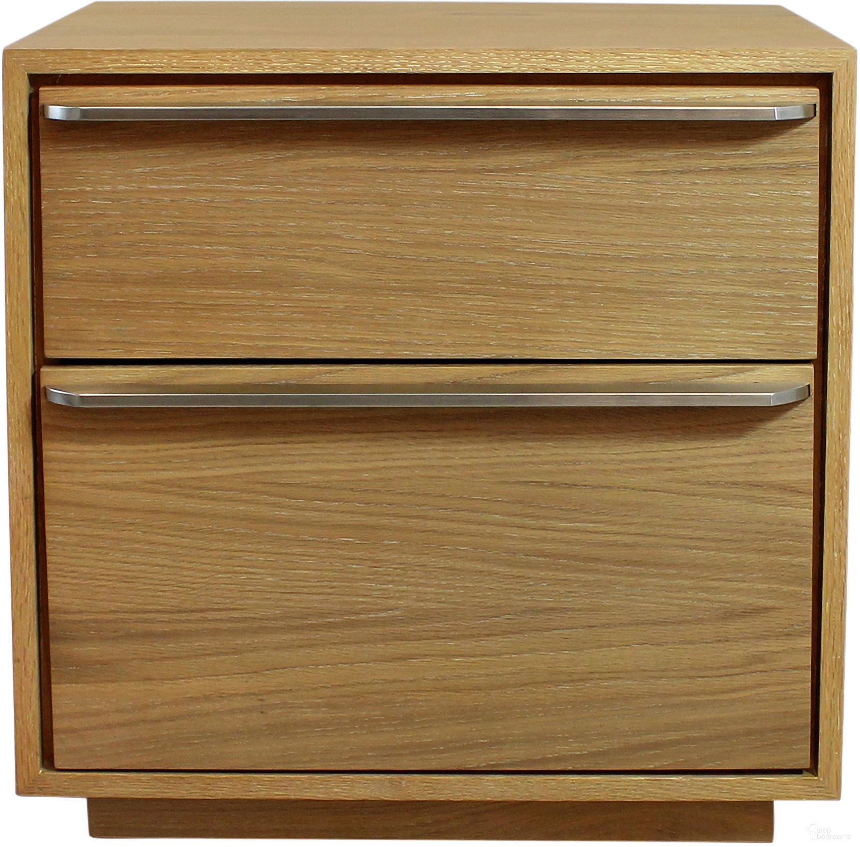 The appearance of Sarasota 2-Drawer Oak Wood Nightstand With Metal Handles In Natural designed by Moti in the transitional interior design. This natural piece of furniture was selected by 1StopBedrooms from Sarasota Collection to add a touch of cosiness and style into your home. Sku: 38114001. Material: Wood.