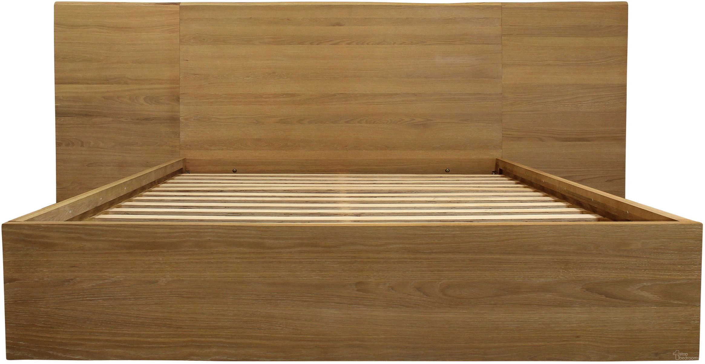 The appearance of Sarasota Oak Wood Platform California King Bed With Wings In Natural designed by Moti in the transitional interior design. This natural piece of furniture was selected by 1StopBedrooms from Sarasota Collection to add a touch of cosiness and style into your home. Sku: 38113002. Bed Type: Platform Bed. Material: Wood. Bed Size: California King.
