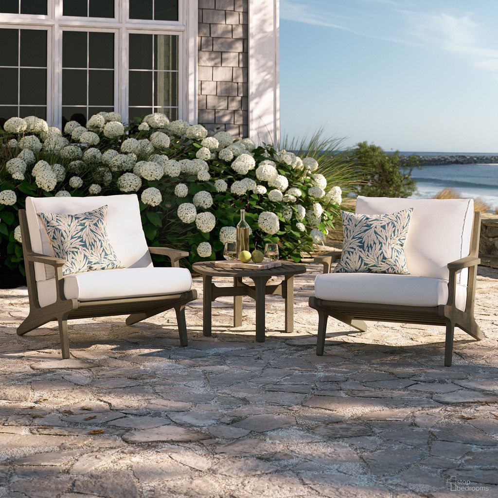 The appearance of Saratoga 3-Piece Outdoor Patio Teak Wood Furniture Set With Lounge Chairs and Side Table In White and Weathered Gray designed by Modway in the modern / contemporary interior design. This white/weathered gray piece of furniture was selected by 1StopBedrooms from Saratoga Collection to add a touch of cosiness and style into your home. Sku: EEI-7248-WGR-WHI;EEI-7263-WGR;EEI-7248-WGR-WHI. Material: Teak Wood.