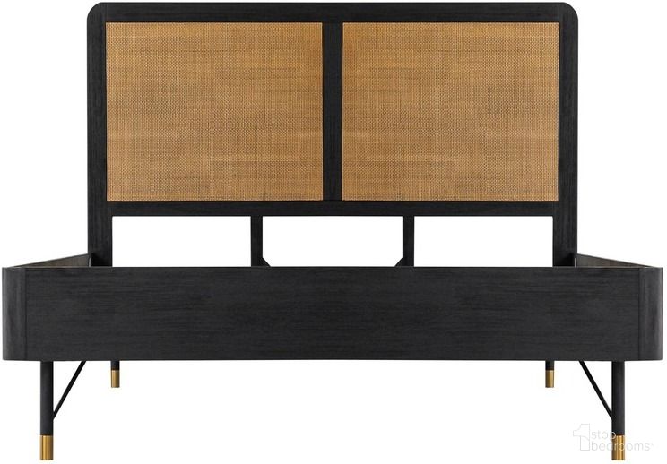 The appearance of Saratoga Queen Platform Frame Bed In Black Acacia with Rattan Headboard designed by Armen Living in the transitional interior design. This black piece of furniture was selected by 1StopBedrooms from Saratoga Collection to add a touch of cosiness and style into your home. Sku: LCSRBDBLQNBX1;LCSRBDBLQNBX2;LCSRBDBLQNBX3. Bed Type: Platform Bed. Material: Wood. Bed Size: Queen.