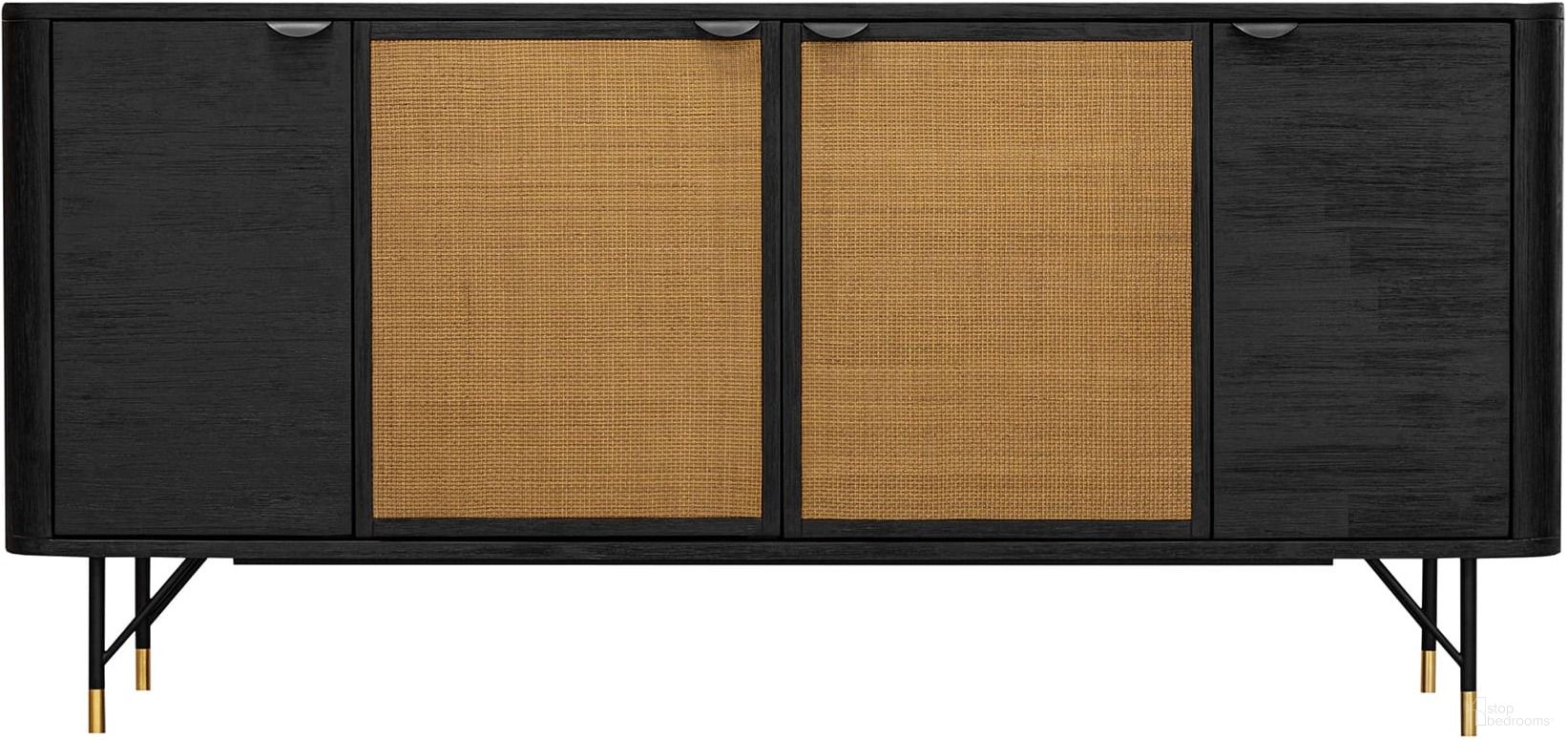 The appearance of Saratoga Sideboard Buffet In Black Acacia With Rattan designed by Armen Living in the modern / contemporary interior design. This black piece of furniture was selected by 1StopBedrooms from Saratoga Collection to add a touch of cosiness and style into your home. Sku: LCSRBUBL. Material: Rattan.