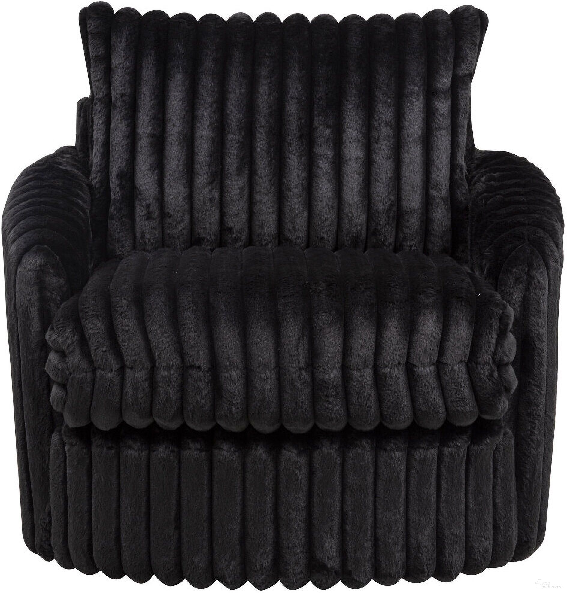 Sarco Corduroy Upholstered Swivel Accent Arm Chair In Black