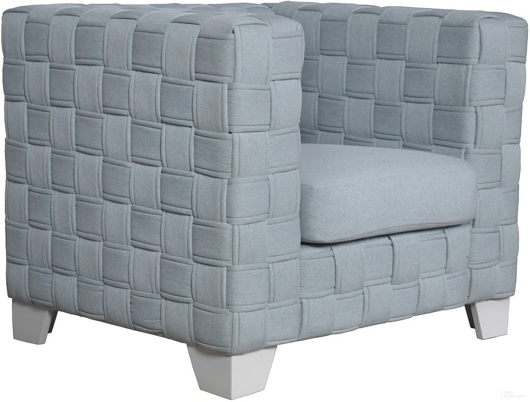 The appearance of Saree Chair In Light Teal Chenille and White designed by ACME in the modern / contemporary interior design. This teal and white piece of furniture was selected by 1StopBedrooms from Saree Collection to add a touch of cosiness and style into your home. Sku: LV02348. Material: Wood.