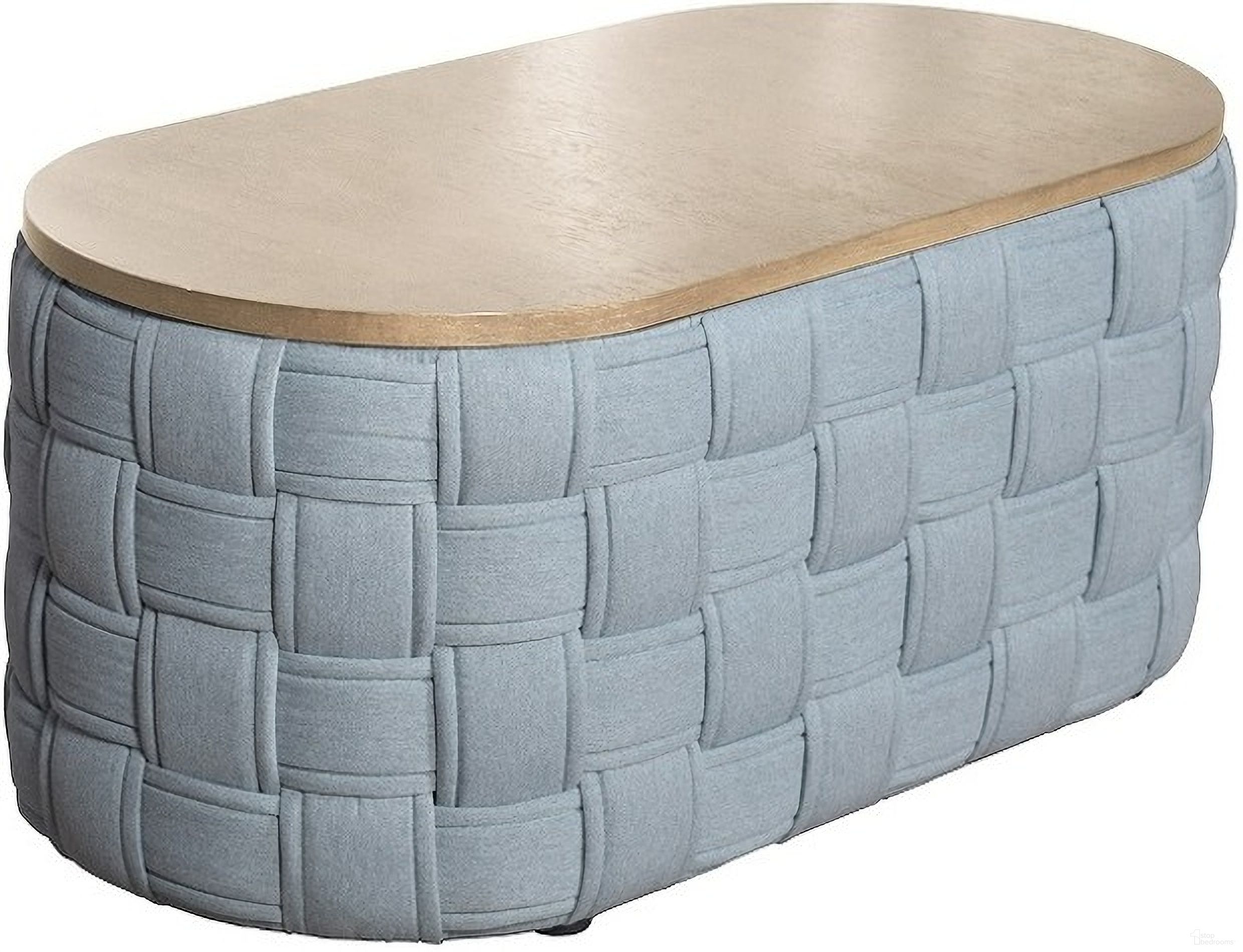 The appearance of Saree Coffee Table In Light Teal Chenille designed by ACME in the modern / contemporary interior design. This light teal piece of furniture was selected by 1StopBedrooms from Saree Collection to add a touch of cosiness and style into your home. Sku: LV02349. Material: Wood.