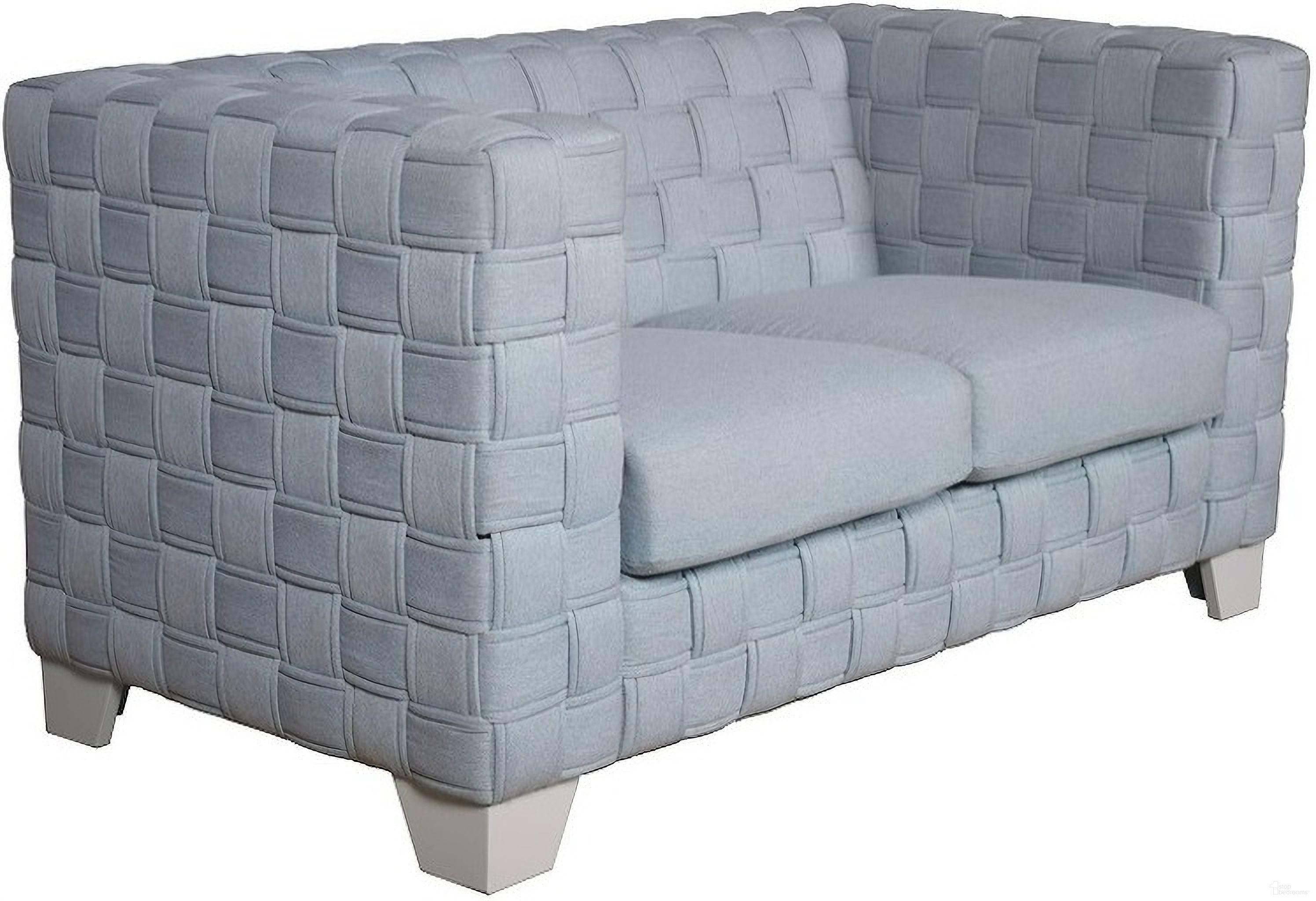 The appearance of Saree Loveseat In Light Teal Chenille and White designed by ACME in the modern / contemporary interior design. This teal and white piece of furniture was selected by 1StopBedrooms from Saree Collection to add a touch of cosiness and style into your home. Sku: LV02347. Material: Wood.