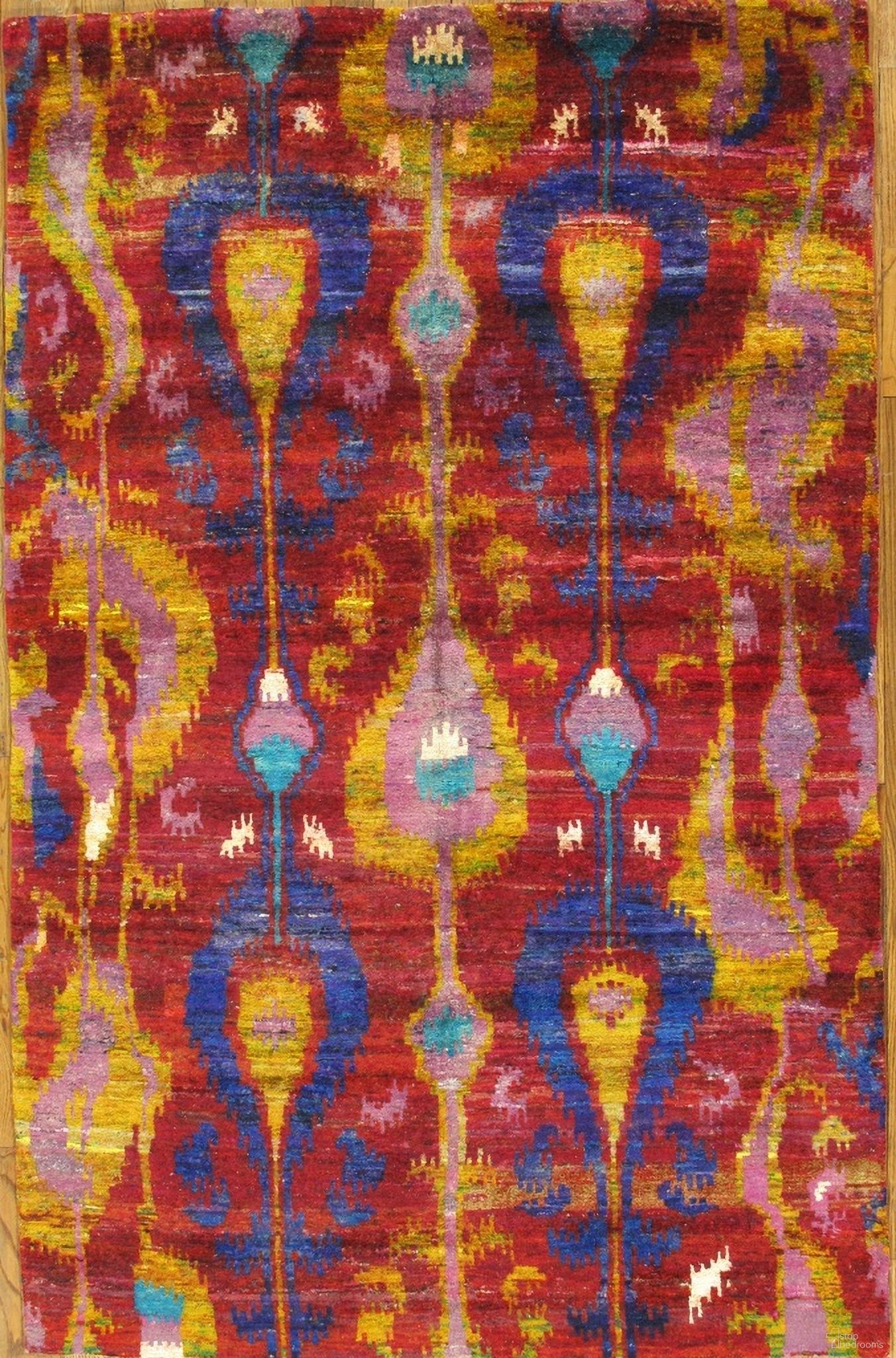Sari Silk Collection Hand-Knotted Area Rug- 5' 8" x 8' 10" In Multi
