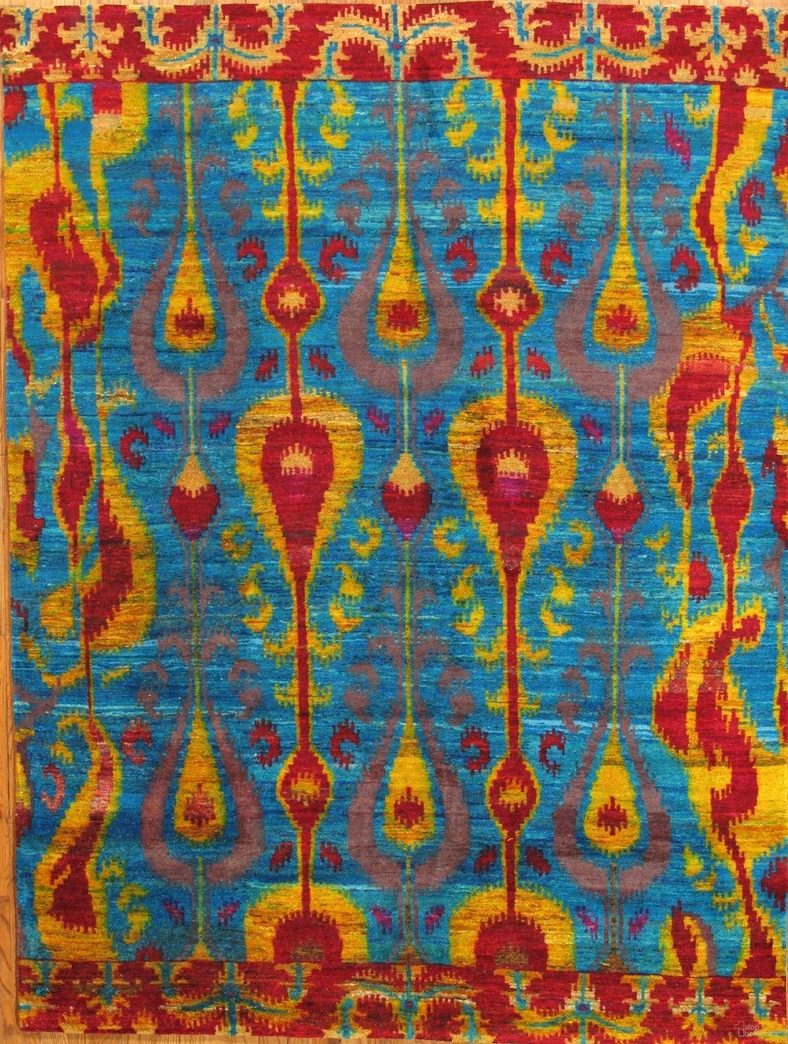 Sari Silk Collection Hand-Knotted Area Rug- 7' 8" x 10' 1" In Multi