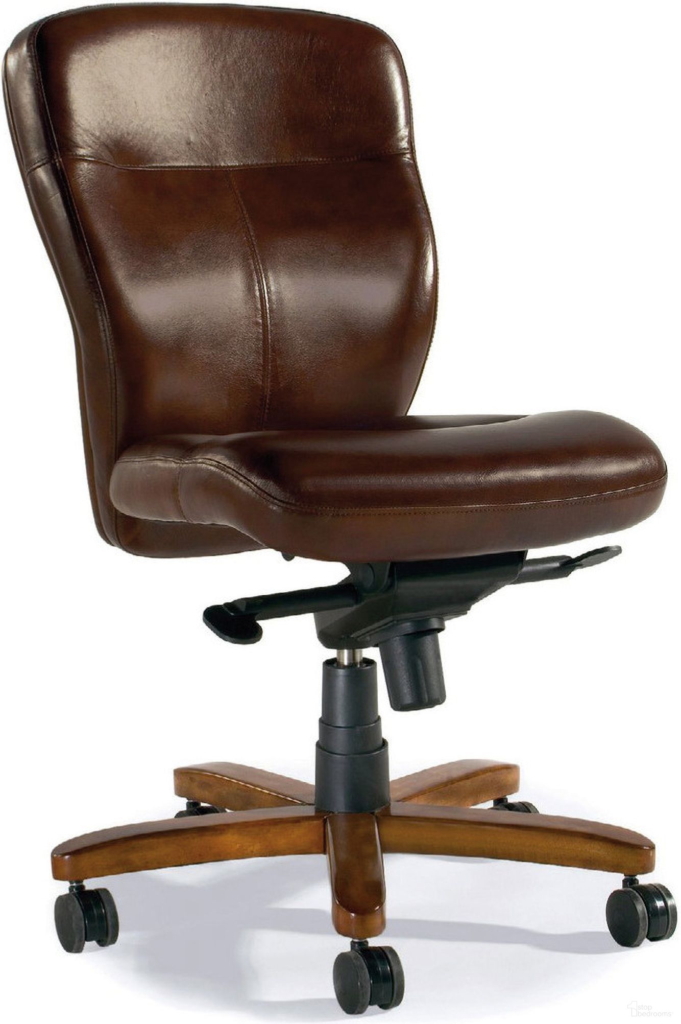 The appearance of EC Sasha Brown Leather Executive Swivel Tilt Chair designed by Hooker in the traditional interior design. This brown piece of furniture was selected by 1StopBedrooms from EC Collection to add a touch of cosiness and style into your home. Sku: EC289. Material: Leather.