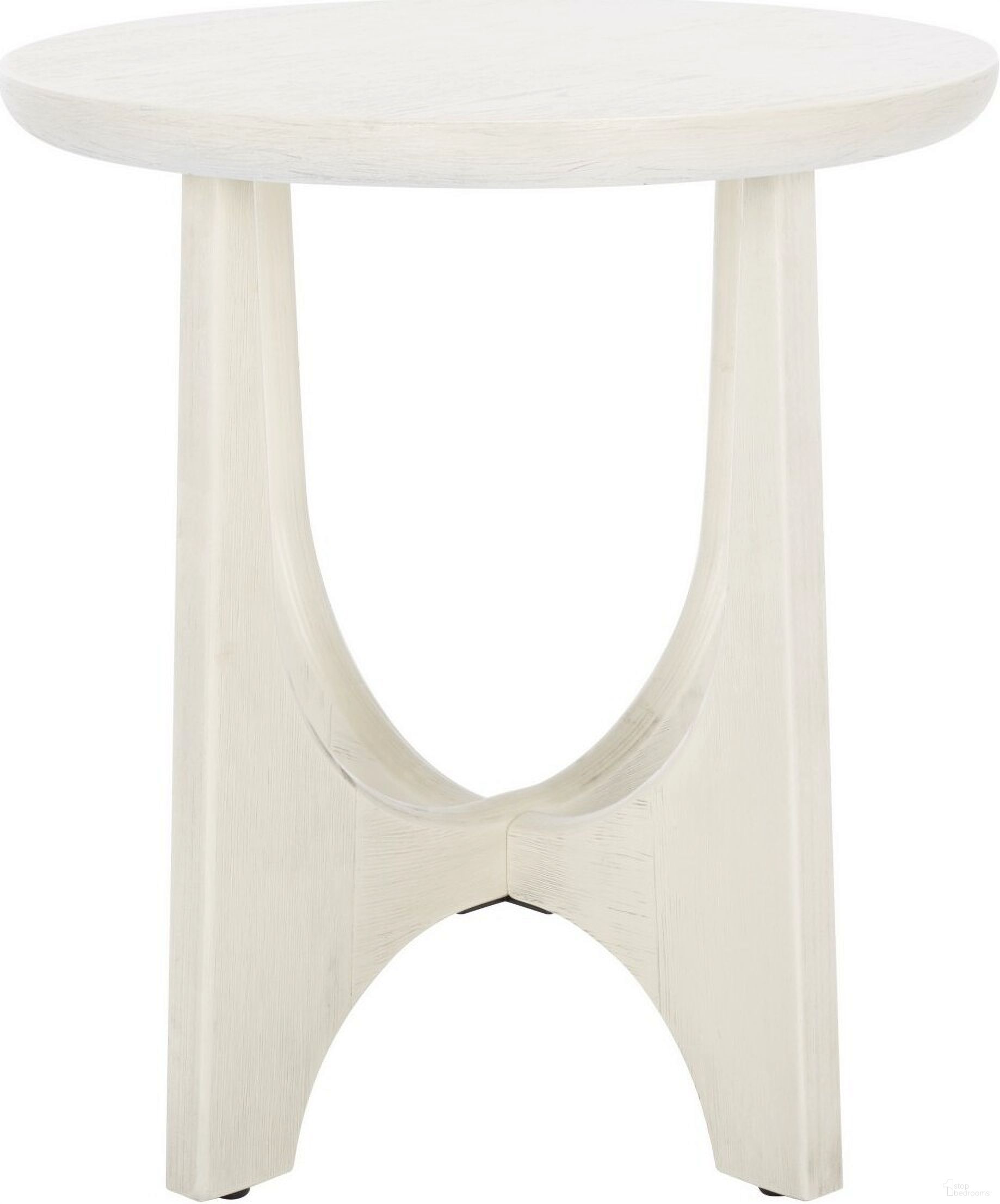 The appearance of Sasha Wood Accent Table In Washed White designed by Safavieh Couture in the transitional interior design. This washed white piece of furniture  was selected by 1StopBedrooms from Sasha Collection to add a touch of cosiness and style into your home. Sku: SFV2129A. Material: Wood.