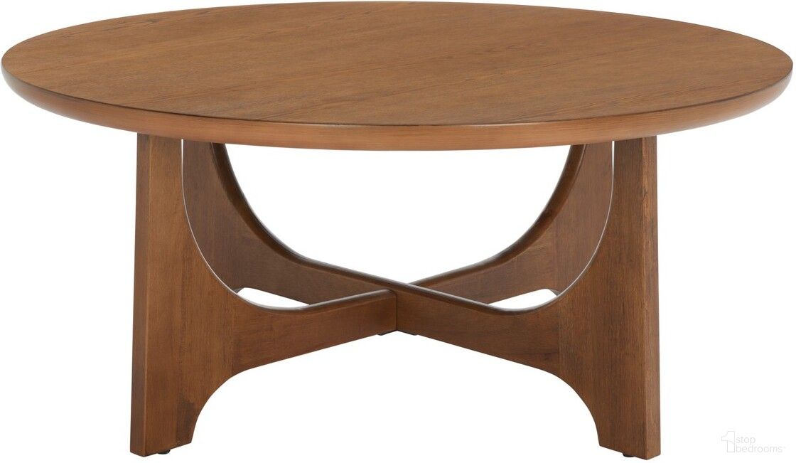 The appearance of Sasha Wood Coffee Table In Medium Oak designed by Safavieh Couture in the transitional interior design. This medium oak piece of furniture  was selected by 1StopBedrooms from Sasha Collection to add a touch of cosiness and style into your home. Sku: SFV2128C. Material: Wood.