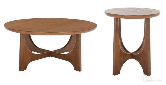 The appearance of Sasha Wood Occasional Table Set In Medium Oak designed by Safavieh Couture in the transitional interior design. This medium oak piece of furniture  was selected by 1StopBedrooms from Sasha Collection to add a touch of cosiness and style into your home. Sku: SFV2128C;SFV2129C. Material: Wood.