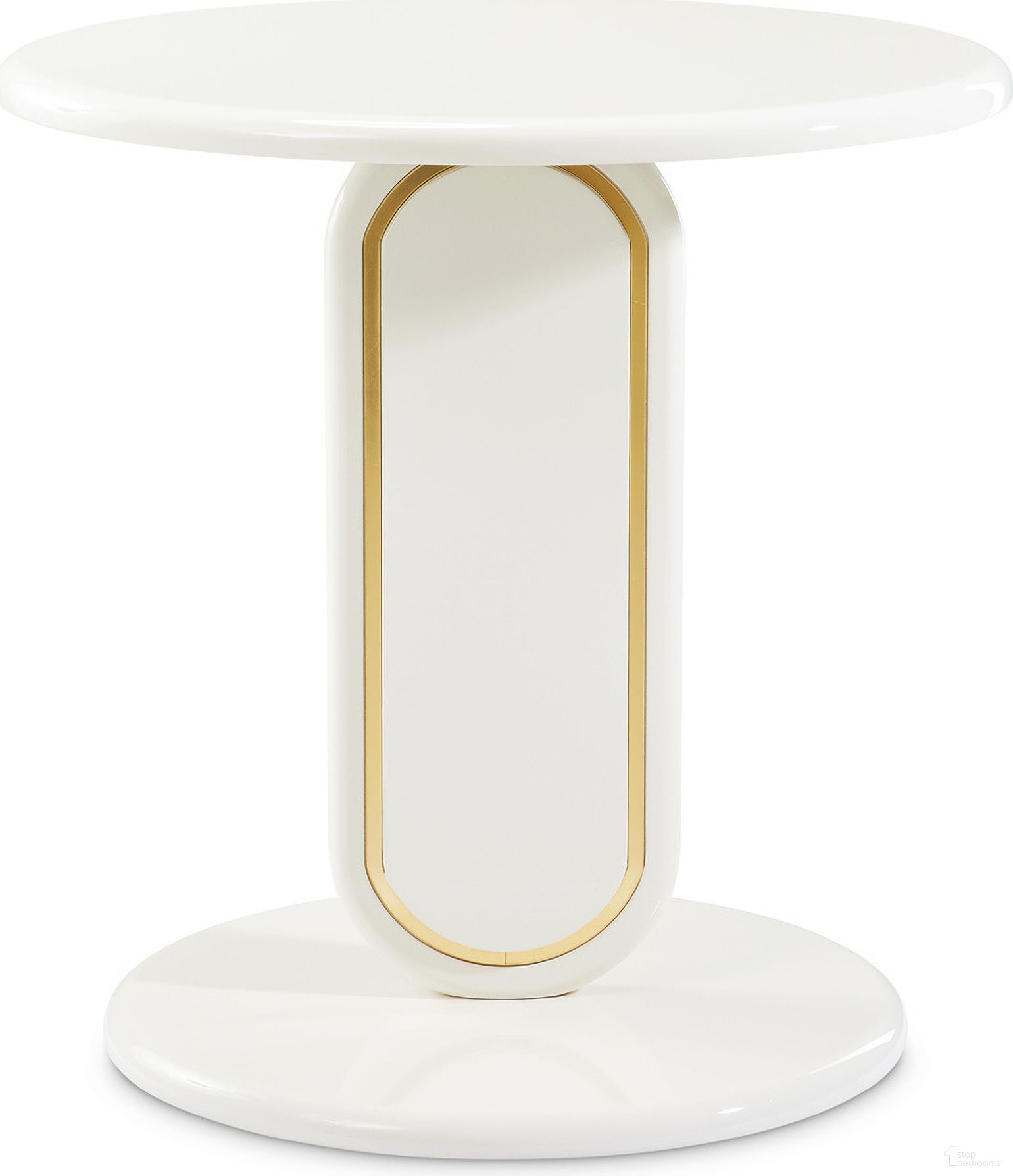 The appearance of Sassani End Table In Pearl White and Gold designed by Michael Amini in the modern / contemporary interior design. This pearl white piece of furniture was selected by 1StopBedrooms from Sassani Collection to add a touch of cosiness and style into your home. Sku: LFR-SSNI202-128. Material: Metal.