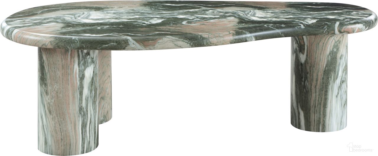 The appearance of Sassari Marble Finish Concrete Coffee Table In Green designed by Meridian in the modern / contemporary interior design. This green piece of furniture was selected by 1StopBedrooms from Sassari Collection to add a touch of cosiness and style into your home. Sku: 99095Green-CT Box 1/2 (Top);99095Green-CT Box 2/2 (Base). Material: Concrete.