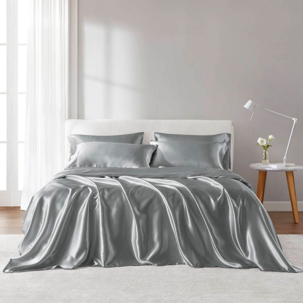 Satin Luxury Sheet Set In Grey